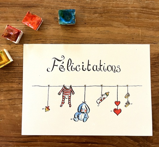 [4234] CARTE POSTALE BÉBÉ - FELICITATIONS POUR LE BÉBÉ