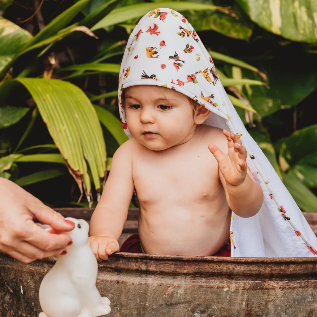 SORTIE DE BAIN OISEAUX ET GOYAVIERS COTON