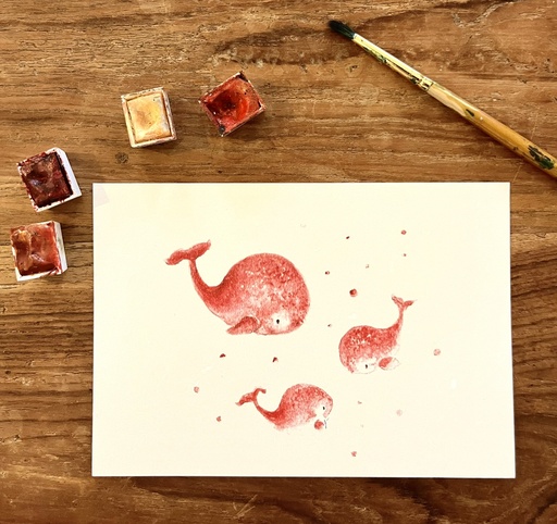 [4593] CARTE POSTALE - LES BALEINES ROSES