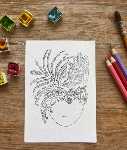 [3558] CARTE POSTALE RÉUNION - CHEVELURE DE PLUMES