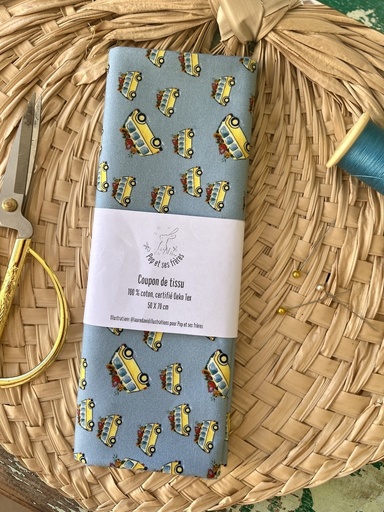 [2964] COUPON DE TISSU COTON OEKO TEX - LE VAN JAUNE