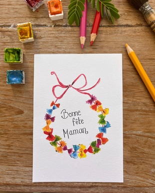 CARTE POSTALE FETE DES MERES - COLLIER DE PATES