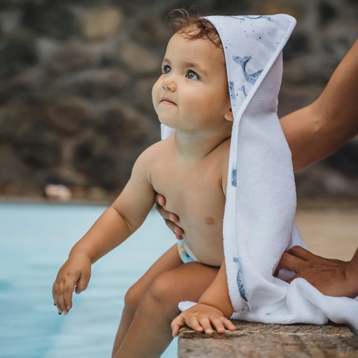 [1110] SORTIE DE BAIN BALEINES BLEUES