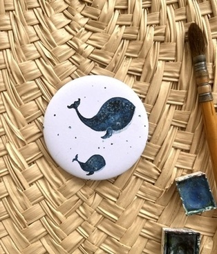 MAGNET LA BALEINE ET SON BALEINEAU
