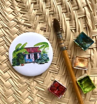 MAGNET LA CASE CRÉOLE TOIT ROUGE