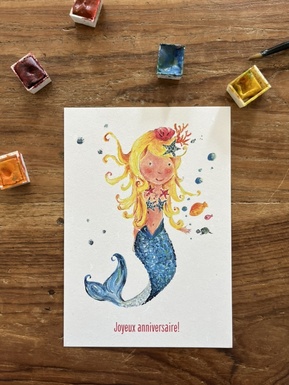 CARTE POSTALE ANNIVERSAIRE - SIRENE