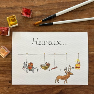 CARTE POSTALE ANNIVERSAIRE - REBUS