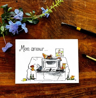 CARTE POSTALE TOI MON AMOUR - TV