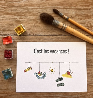 CARTE POSTALE C'EST LES VACANCES