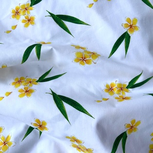 TISSU COTON OEKO TEX - LES FLEURS DE FRANGIPANIER