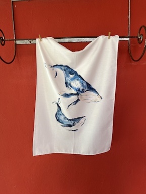 TORCHON LES BALEINES OCÉAN