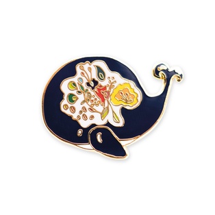 PINS BALEINE - LA BALEINE ET LES FLEURS