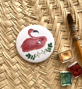 MAGNET LA FAMILLE FLAMANTS ROSES