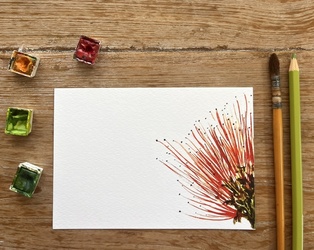 CARTE POSTALE ALBIZIA ROUGE