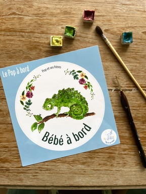 STICKER BÉBÉ À BORD - L'ENDORMI ET LES FLEURS FRANÇAIS