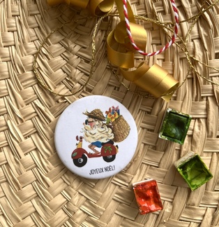 MAGNET LE PÈRE NOËL À SCOOTER