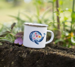 TASSE EMAIL - LA BALEINE ET LES FLEURS