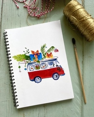 CARNET DE NOTES LE VAN ROUGE DE NOËL