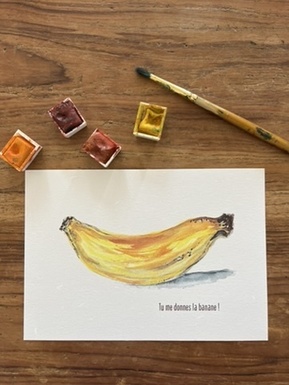 CARTE POSTALE TU ME DONNES LA BANANE