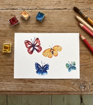 CARTE POSTALE LES PAPILLONS