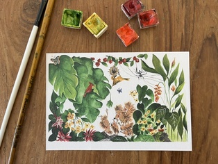 CARTE POSTALE -  LA CUEILLETTE DES GOYAVIERS