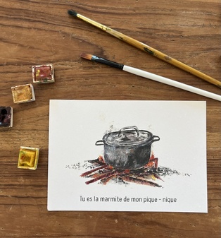 CARTE POSTALE TOI MON AMOUR - MARMITE DE MON PIQUE NIQUE