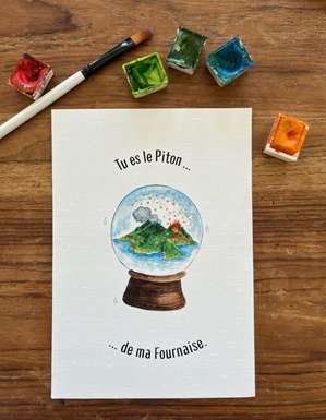 CARTE POSTALE TOI MON AMOUR - PITON DE MA FOURNAISE