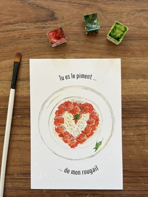 CARTE POSTALE TOI MON AMOUR - PIMENT DE MON ROUGAIL