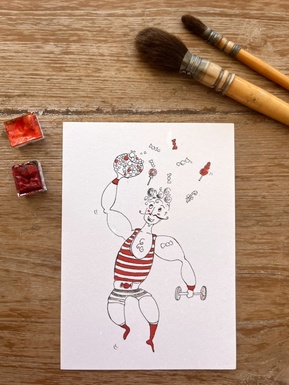 CARTE POSTALE - MONSIEUR MUSCLES