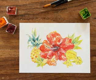 CARTE POSTALE HIBISCUS