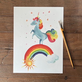 AFFICHE LICORNE ARC EN CIEL
