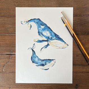 AFFICHE LES BALEINES OCÉAN