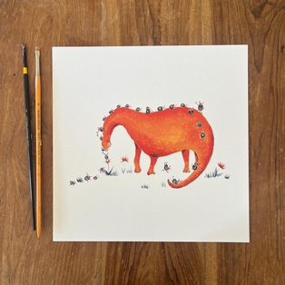 AFFICHE DINO ORANGE
