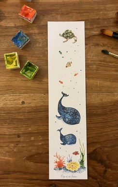 MARQUE PAGE LES BALEINES