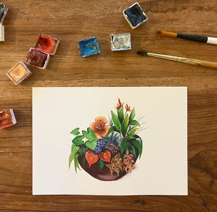 CARTE POSTALE LA COUPE DE FLEURS