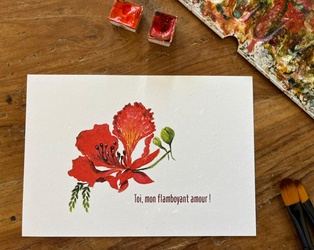 CARTE POSTALE TOI MON AMOUR - MON FLAMBOYANT AMOUR